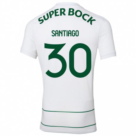 Kandiny Hombre Camiseta Carolina Santiago #30 Blanco 2ª Equipación 2023/24 La Camisa Chile