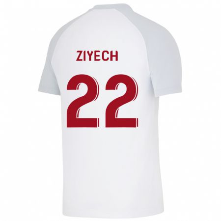 Kandiny Hombre Camiseta Hakim Ziyech #22 Blanco 2ª Equipación 2023/24 La Camisa Chile