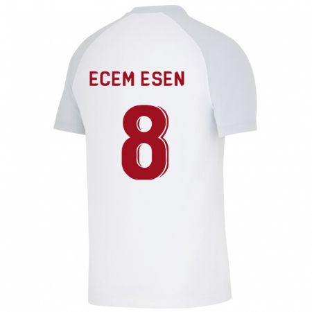 Kandiny Hombre Camiseta Emine Ecem Esen #8 Blanco 2ª Equipación 2023/24 La Camisa Chile