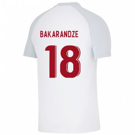 Kandiny Hombre Camiseta Kristina Bakarandze #18 Blanco 2ª Equipación 2023/24 La Camisa Chile