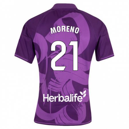 Kandiny Hombre Camiseta Xavi Moreno #21 Violeta 2ª Equipación 2023/24 La Camisa Chile