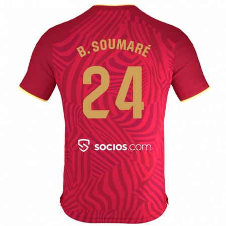 Kandiny Hombre Camiseta Boubakary Soumaré #24 Rojo 2ª Equipación 2023/24 La Camisa Chile