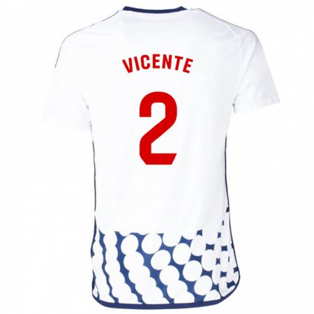 Kandiny Hombre Camiseta David Vicente #2 Blanco 2ª Equipación 2023/24 La Camisa Chile