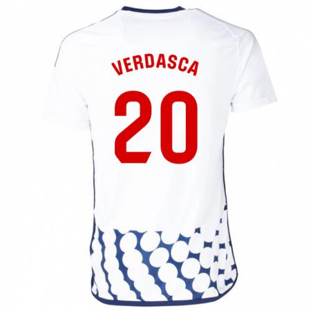 Kandiny Hombre Camiseta Diogo Verdasca #20 Blanco 2ª Equipación 2023/24 La Camisa Chile