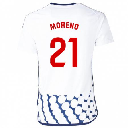 Kandiny Hombre Camiseta Diego Moreno #21 Blanco 2ª Equipación 2023/24 La Camisa Chile