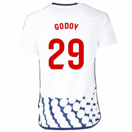 Kandiny Hombre Camiseta Alan Godoy #29 Blanco 2ª Equipación 2023/24 La Camisa Chile