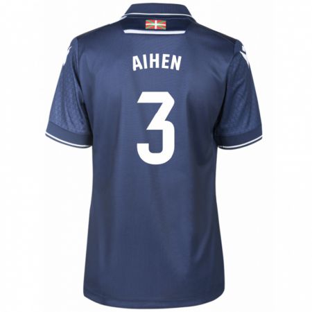 Kandiny Hombre Camiseta Aihen Muñoz #3 Armada 2ª Equipación 2023/24 La Camisa Chile