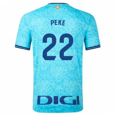 Kandiny Hombre Camiseta Ainize Barea Nuñez #22 Cielo Azul 2ª Equipación 2023/24 La Camisa Chile