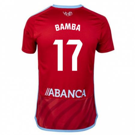 Kandiny Hombre Camiseta Jonathan Bamba #17 Rojo 2ª Equipación 2023/24 La Camisa Chile