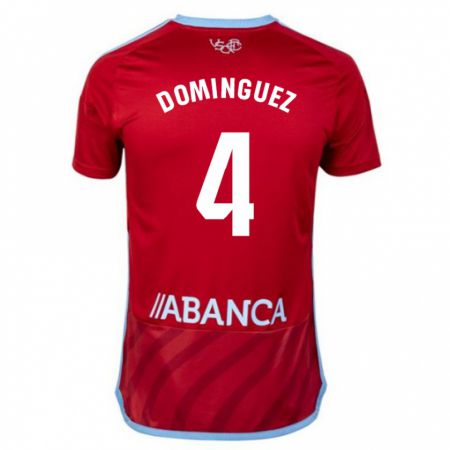 Kandiny Hombre Camiseta Javi Domínguez #4 Rojo 2ª Equipación 2023/24 La Camisa Chile