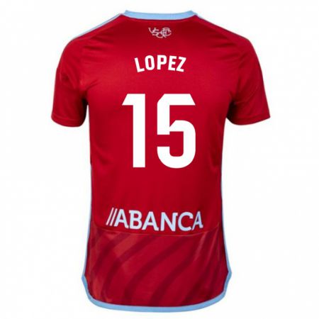 Kandiny Hombre Camiseta Fer López #15 Rojo 2ª Equipación 2023/24 La Camisa Chile