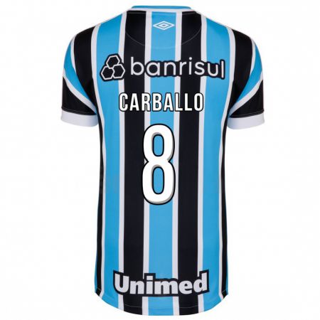 Kandiny Mujer Camiseta Felipe Carballo #8 Azul 1ª Equipación 2023/24 La Camisa Chile