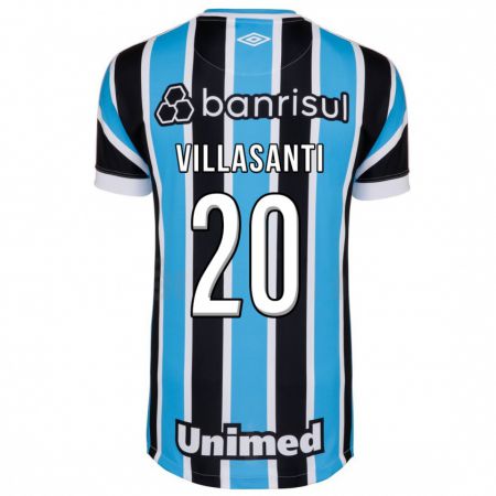 Kandiny Mujer Camiseta Mathías Villasanti #20 Azul 1ª Equipación 2023/24 La Camisa Chile