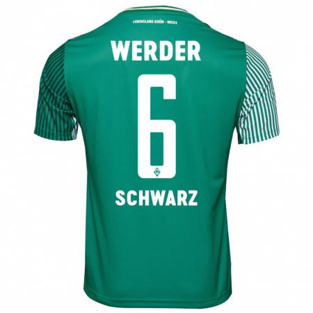 Kandiny Mujer Camiseta Ricardo-Felipe Schwarz #6 Verde 1ª Equipación 2023/24 La Camisa Chile
