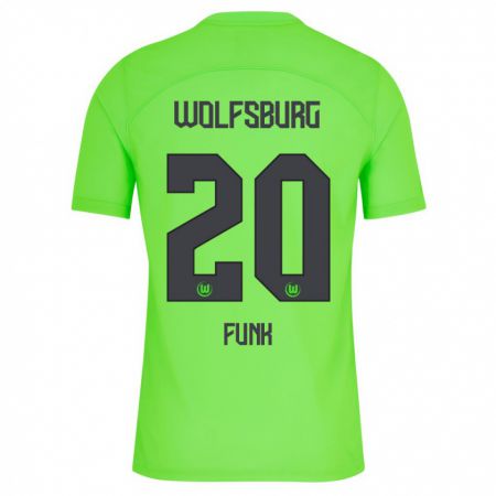 Kandiny Mujer Camiseta Jonah Funk #20 Verde 1ª Equipación 2023/24 La Camisa Chile