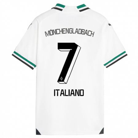 Kandiny Mujer Camiseta Jacob Italiano #7 Blanco Verde 1ª Equipación 2023/24 La Camisa Chile