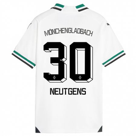 Kandiny Mujer Camiseta Maximilian Neutgens #30 Blanco Verde 1ª Equipación 2023/24 La Camisa Chile