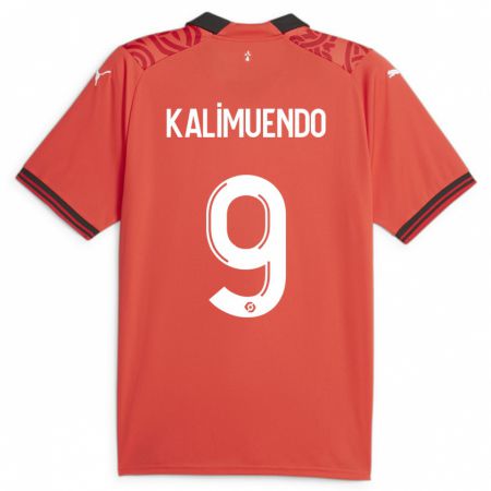 Kandiny Mujer Camiseta Arnaud Kalimuendo #9 Rojo 1ª Equipación 2023/24 La Camisa Chile