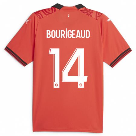 Kandiny Mujer Camiseta Benjamin Bourigeaud #14 Rojo 1ª Equipación 2023/24 La Camisa Chile