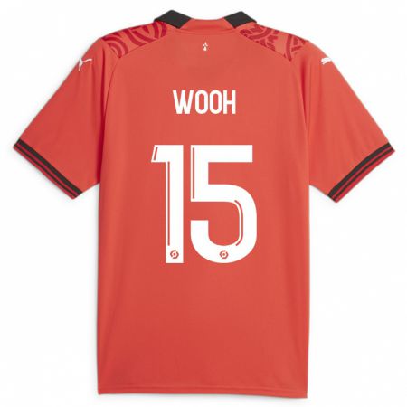 Kandiny Mujer Camiseta Christopher Wooh #15 Rojo 1ª Equipación 2023/24 La Camisa Chile