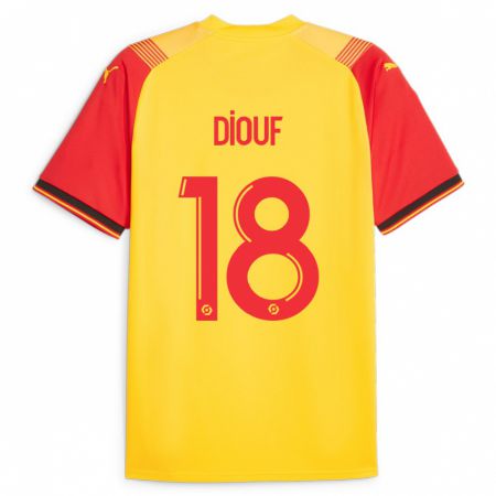 Kandiny Mujer Camiseta Andy Diouf #18 Amarillo 1ª Equipación 2023/24 La Camisa Chile