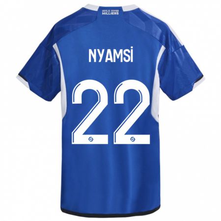 Kandiny Mujer Camiseta Gerzino Nyamsi #22 Azul 1ª Equipación 2023/24 La Camisa Chile