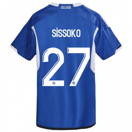 Kandiny Mujer Camiseta Ibrahima Sissoko #27 Azul 1ª Equipación 2023/24 La Camisa Chile