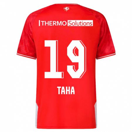 Kandiny Mujer Camiseta Younes Taha #19 Rojo 1ª Equipación 2023/24 La Camisa Chile