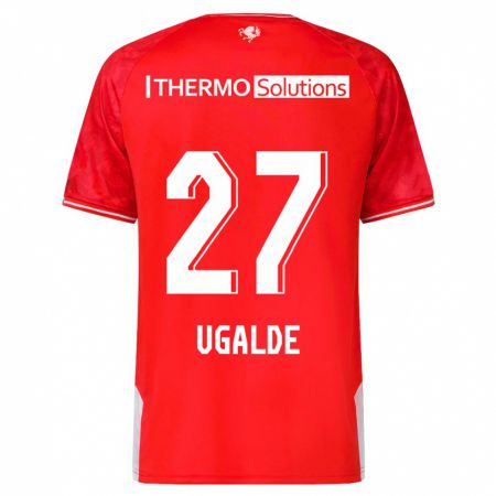 Kandiny Mujer Camiseta Manfred Ugalde #27 Rojo 1ª Equipación 2023/24 La Camisa Chile