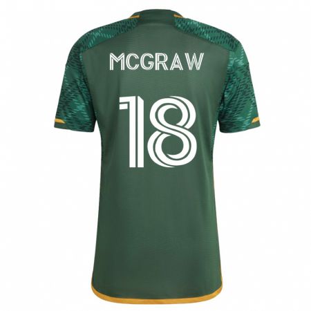 Kandiny Mujer Camiseta Zac Mcgraw #18 Verde 1ª Equipación 2023/24 La Camisa Chile