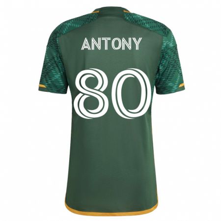 Kandiny Mujer Camiseta Antony #80 Verde 1ª Equipación 2023/24 La Camisa Chile