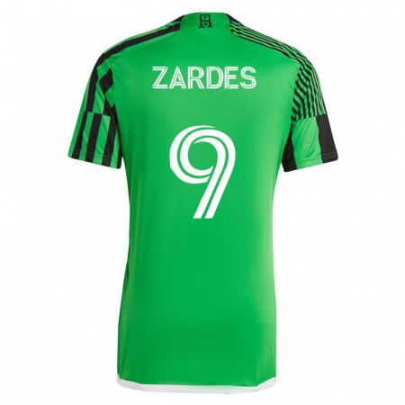 Kandiny Mujer Camiseta Gyasi Zardes #9 Verde Negro 1ª Equipación 2023/24 La Camisa Chile