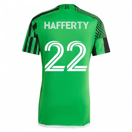 Kandiny Mujer Camiseta Joe Hafferty #22 Verde Negro 1ª Equipación 2023/24 La Camisa Chile