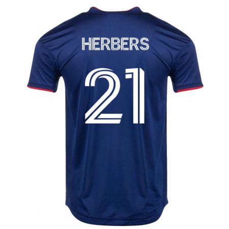 Kandiny Mujer Camiseta Fabian Herbers #21 Armada 1ª Equipación 2023/24 La Camisa Chile