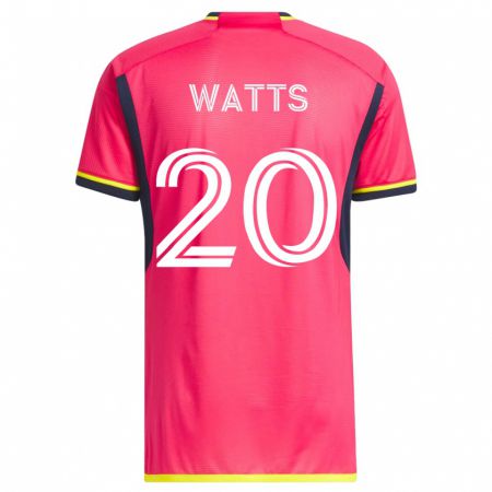 Kandiny Mujer Camiseta Akil Watts #20 Rosa 1ª Equipación 2023/24 La Camisa Chile