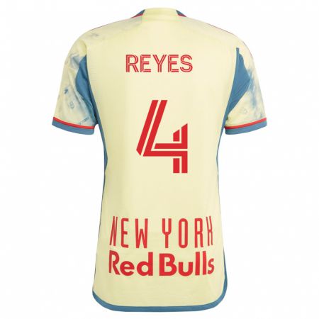 Kandiny Mujer Camiseta Andrés Reyes #4 Amarillo 1ª Equipación 2023/24 La Camisa Chile