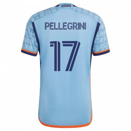 Kandiny Mujer Camiseta Matías Pellegrini #17 Azul 1ª Equipación 2023/24 La Camisa Chile