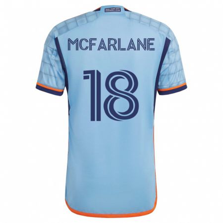 Kandiny Mujer Camiseta Christian Mcfarlane #18 Azul 1ª Equipación 2023/24 La Camisa Chile