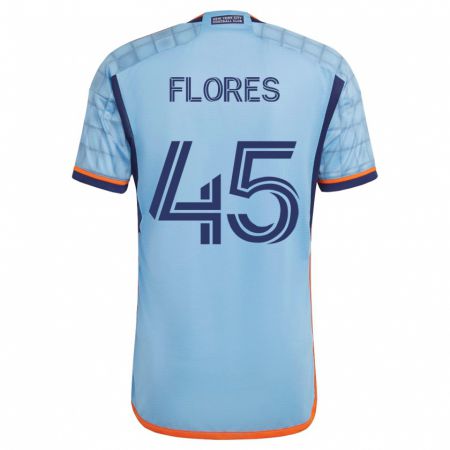 Kandiny Mujer Camiseta Brian Flores #45 Azul 1ª Equipación 2023/24 La Camisa Chile