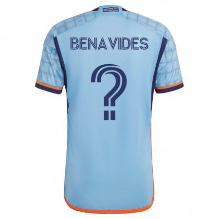 Kandiny Mujer Camiseta Matthew Benavides #0 Azul 1ª Equipación 2023/24 La Camisa Chile