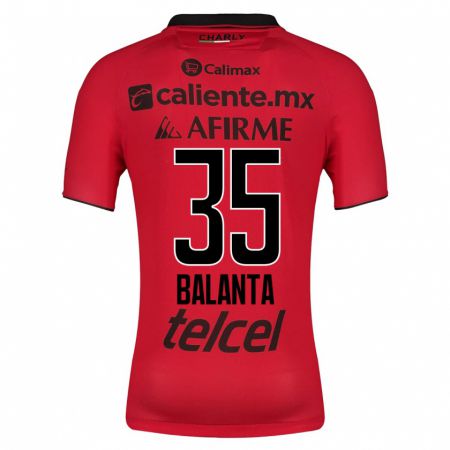 Kandiny Mujer Camiseta Kevin Balanta #35 Rojo 1ª Equipación 2023/24 La Camisa Chile