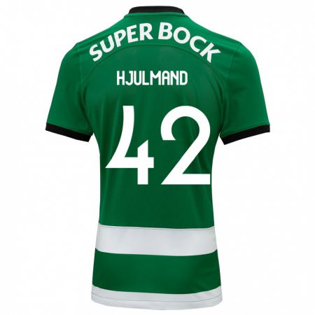 Kandiny Mujer Camiseta Morten Hjulmand #42 Verde 1ª Equipación 2023/24 La Camisa Chile