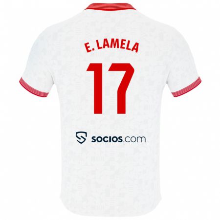 Kandiny Mujer Camiseta Erik Lamela #17 Blanco 1ª Equipación 2023/24 La Camisa Chile