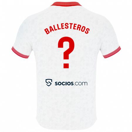 Kandiny Mujer Camiseta Gonzalo Ballesteros #0 Blanco 1ª Equipación 2023/24 La Camisa Chile
