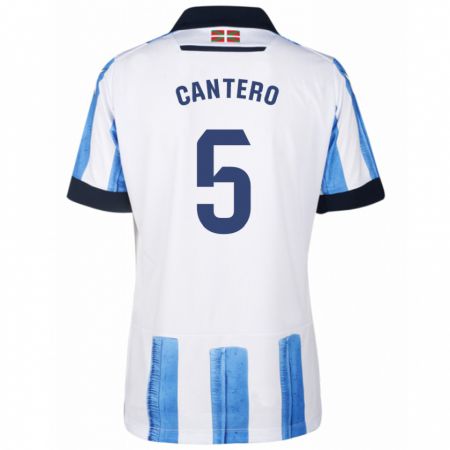 Kandiny Mujer Camiseta Yago Cantero #5 Azul Blanco 1ª Equipación 2023/24 La Camisa Chile