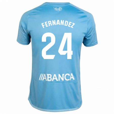 Kandiny Mujer Camiseta César Fernández #24 Azul 1ª Equipación 2023/24 La Camisa Chile
