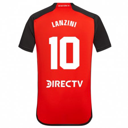 Kandiny Mujer Camiseta Manuel Lanzini #10 Rojo 2ª Equipación 2023/24 La Camisa Chile