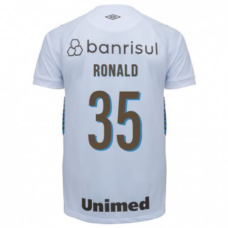 Kandiny Mujer Camiseta Ronald #35 Blanco 2ª Equipación 2023/24 La Camisa Chile