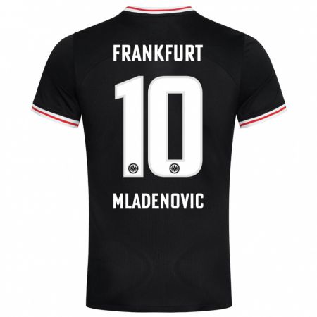 Kandiny Mujer Camiseta Marko Mladenovic #10 Negro 2ª Equipación 2023/24 La Camisa Chile