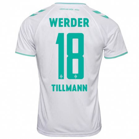 Kandiny Mujer Camiseta Felix Tillmann #18 Blanco 2ª Equipación 2023/24 La Camisa Chile
